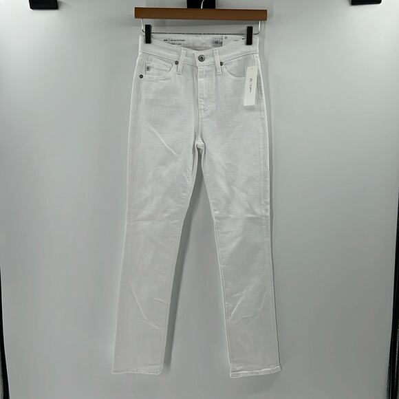 AG Adriano Goldschmied Mari High Rise Slim Straight Jeans - White - 23 - NWT - Picture 1 of 8